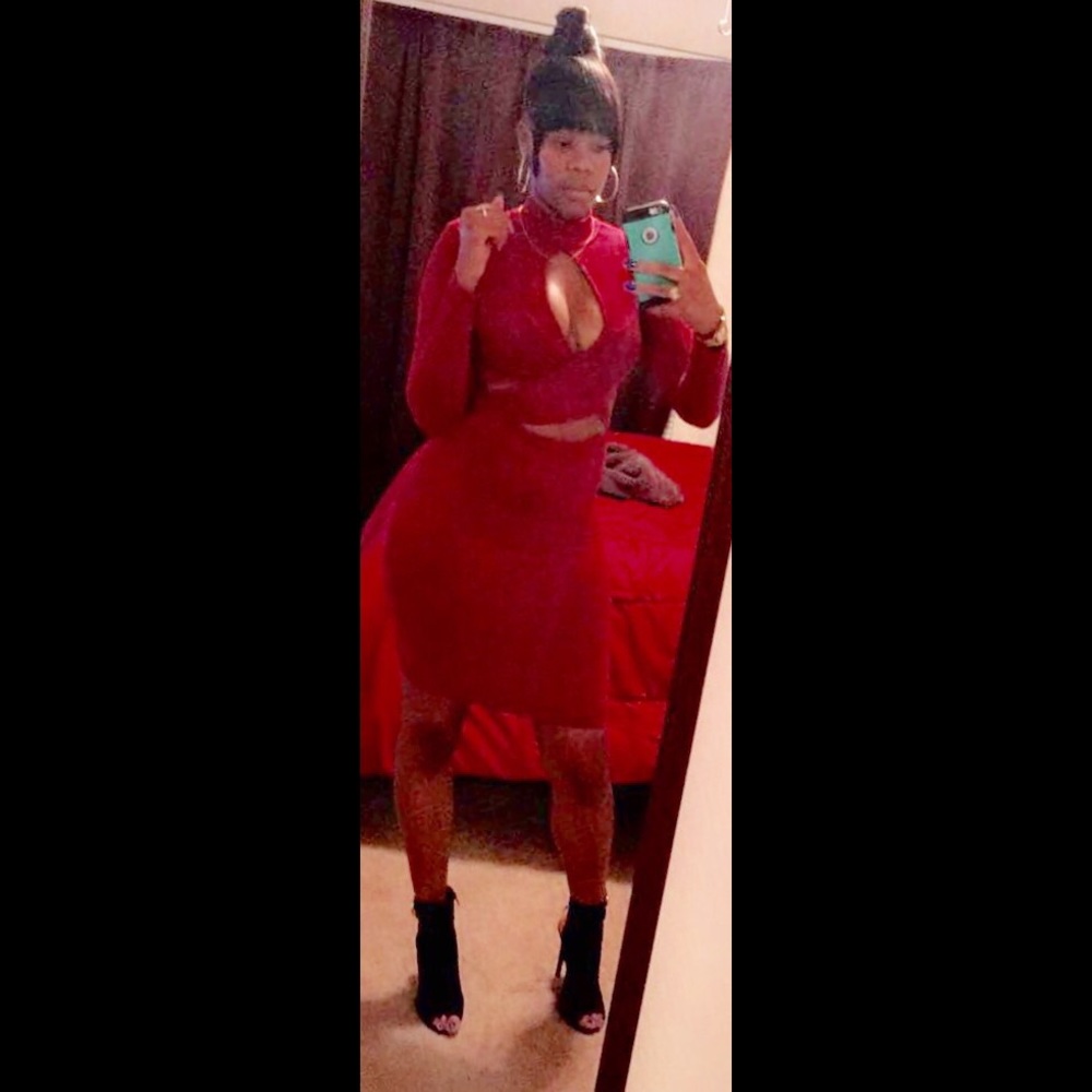 Burgundy dress