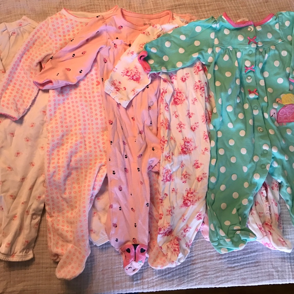 5 Onesie pajamas- Carters, Just One You, Little me