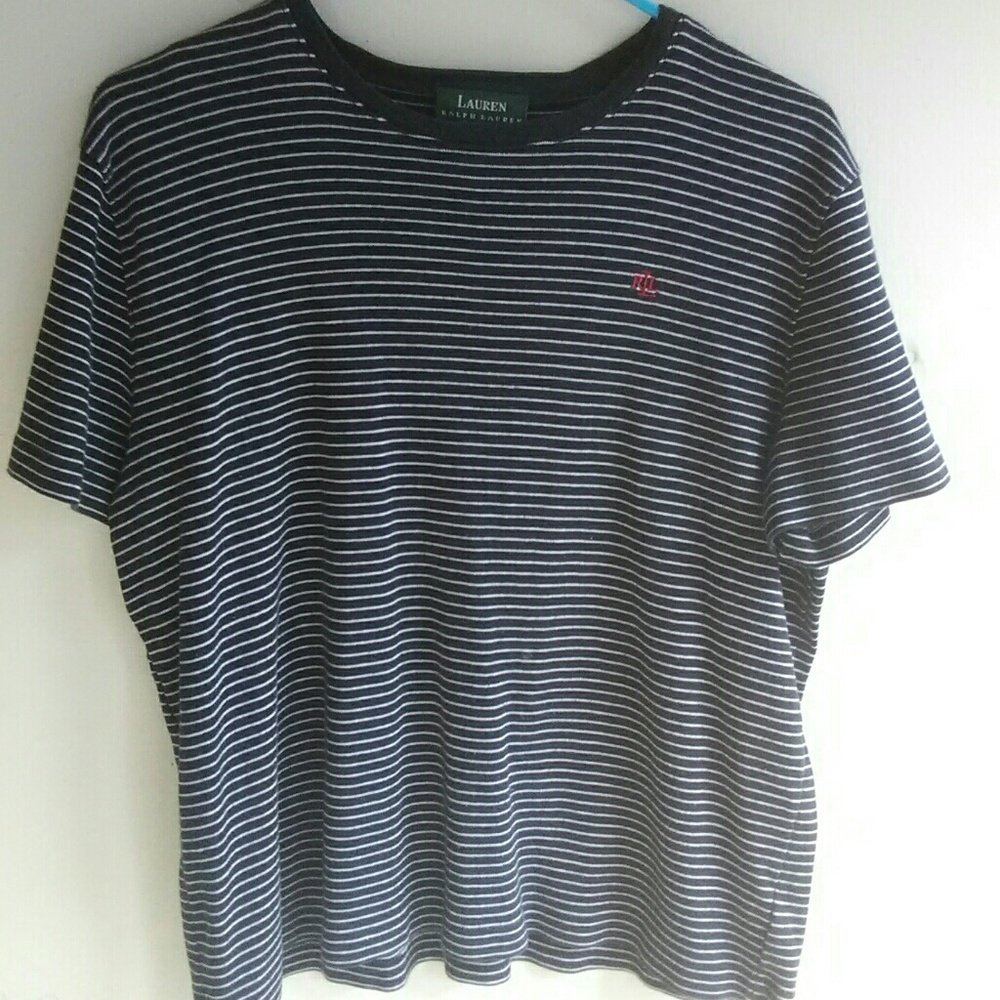 Black and White Striped Ralph Lauren Tee