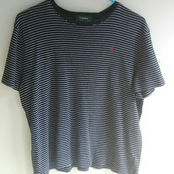 Black and White Striped Ralph Lauren Tee - Picture 1 of 4