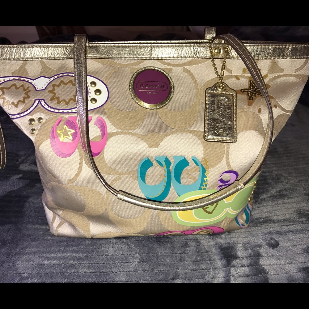 Gold Coach Tote