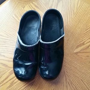 Dansko Black Patent Professional Clogs