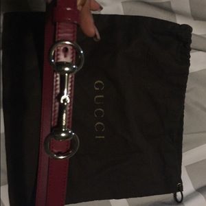Gucci skinny berry leather belt