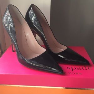 Kate Spade Black Patent Licorice Heels