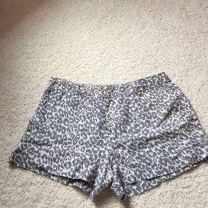 Cynthia Rowley leopard linen shorts