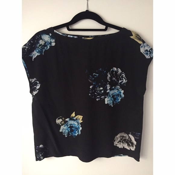 AllSaints Peony Print Silk Blouse - Picture 1 of 2