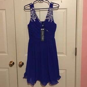 NWT Blue mini dress with gems