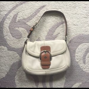Coach white leather purse