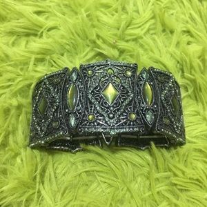 Statement green and black bracelet