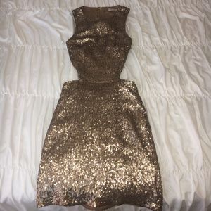 Sequin Mini Dress- Gold