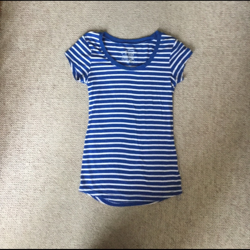 Royal Blue and White Stripped Shirt