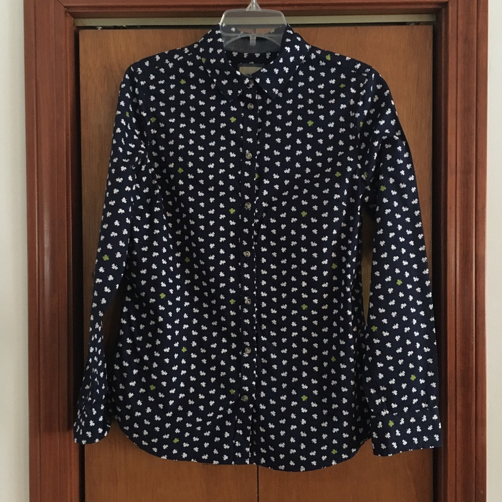 🍀 St. Patrick's Day Navy Oxford with Clovers ☘️