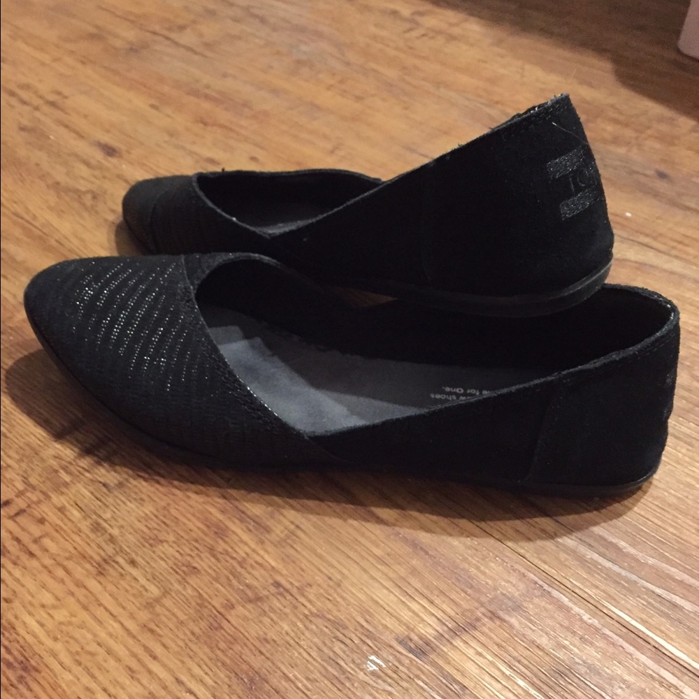 TOMS jutti flats, size 8, black