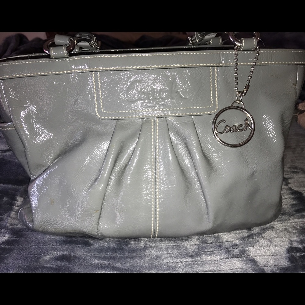 Gray Coach Patent Purse