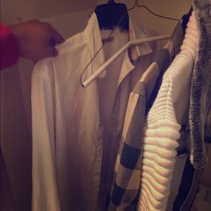 White burberry longsleeve button up
