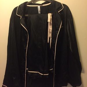 Black & Pink Silk Pajama Set