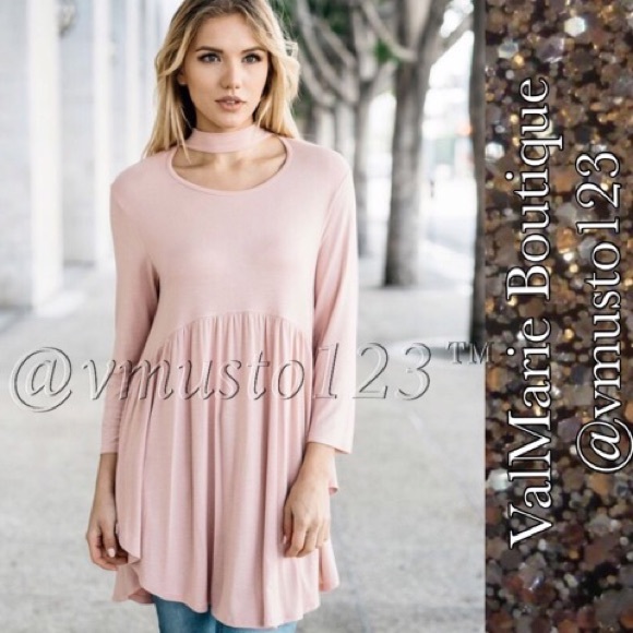🎈SALE🎈Baby Pink Neck Wrap Tunic Top - Picture 4 of 5