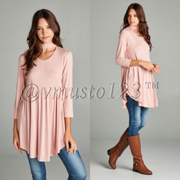 🎈SALE🎈Baby Pink Neck Wrap Tunic Top - Picture 2 of 5