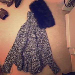 Michael Kors Poncho w/ removable fur scarf