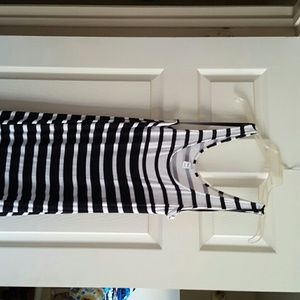 Black and white striped Maxi dress