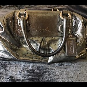 Silver Gray Coach Satchel
