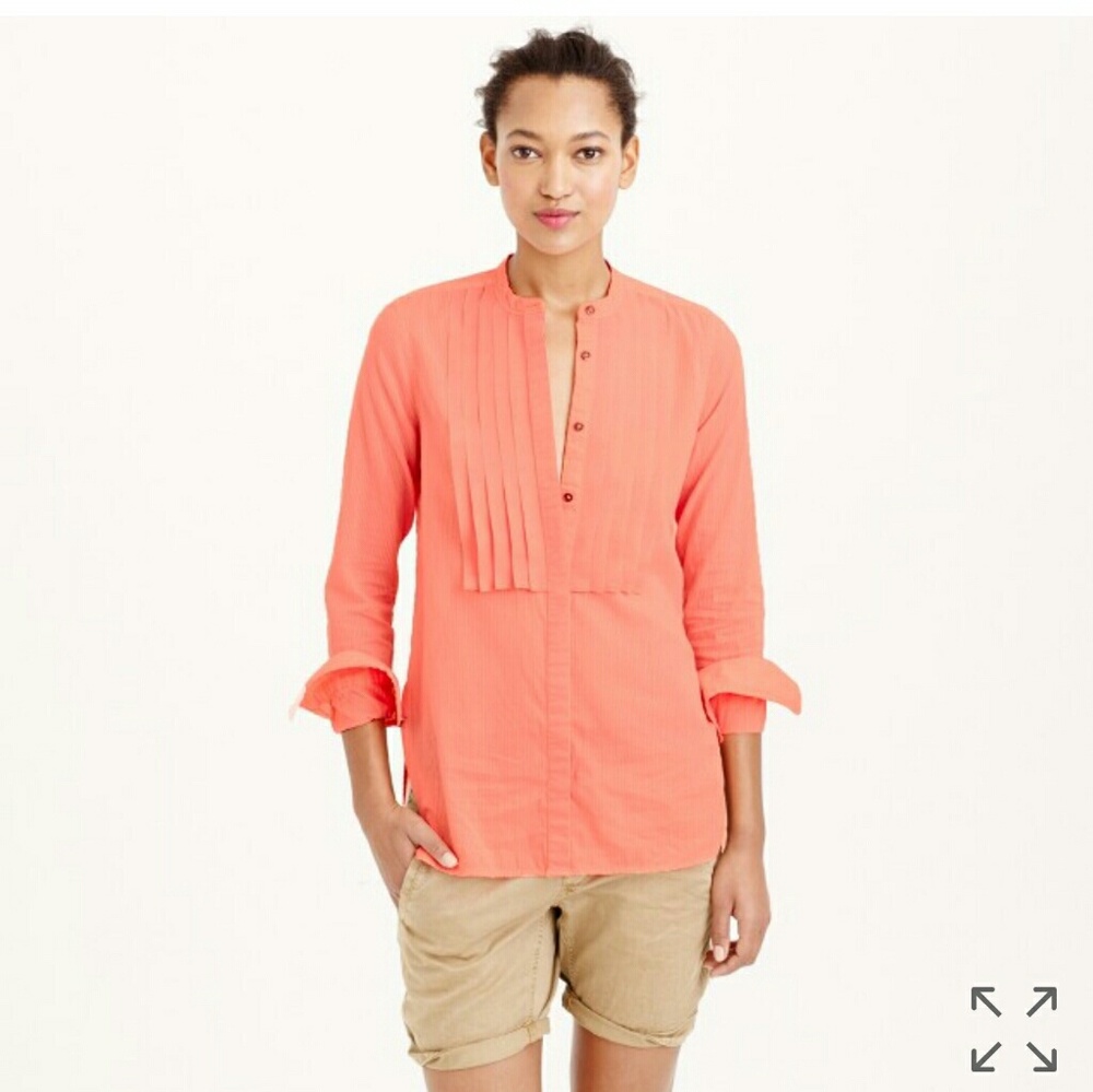 J crew grosgrain ribbon shirt in neon size 10