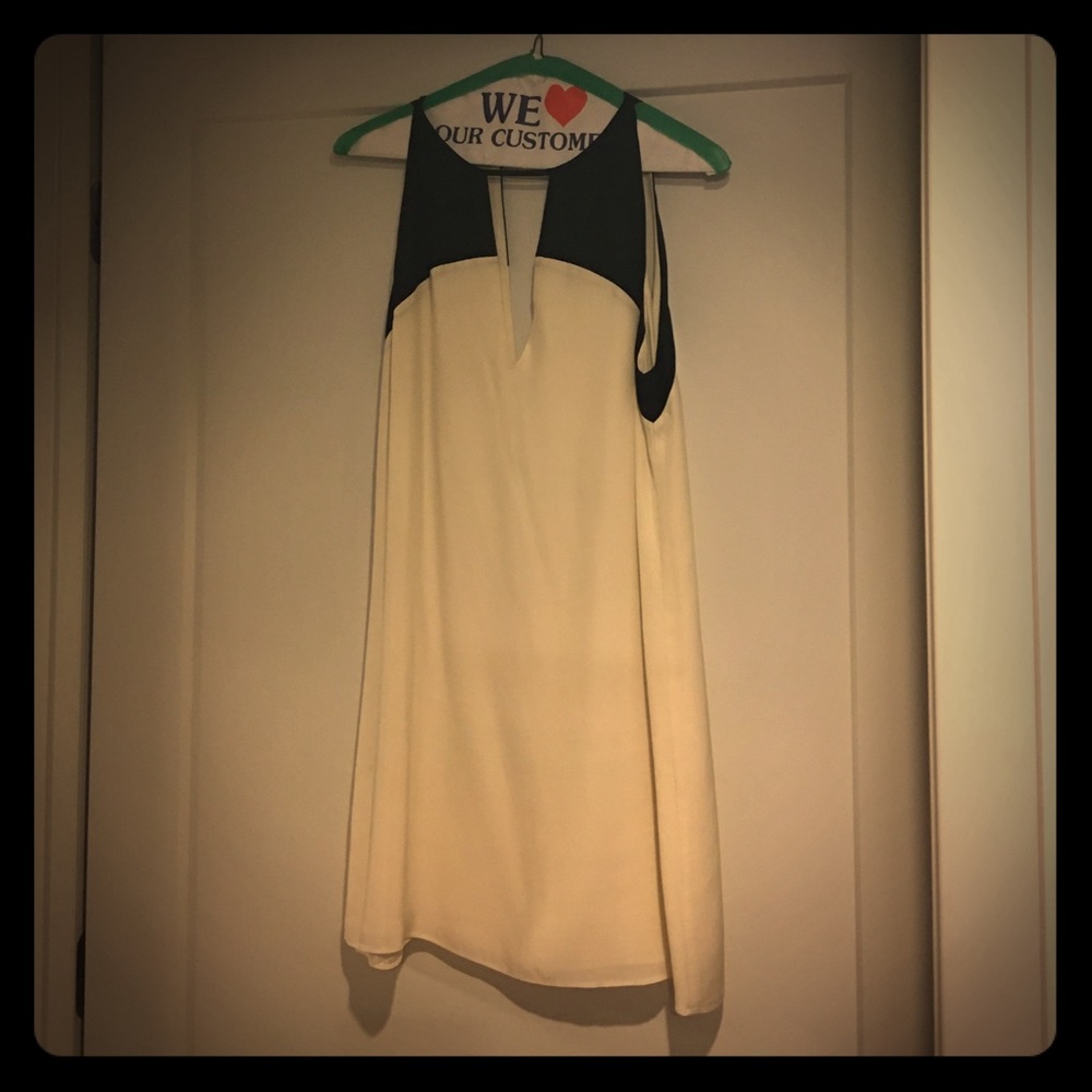 Parker Silk Dress - Black and Cream - Size Small