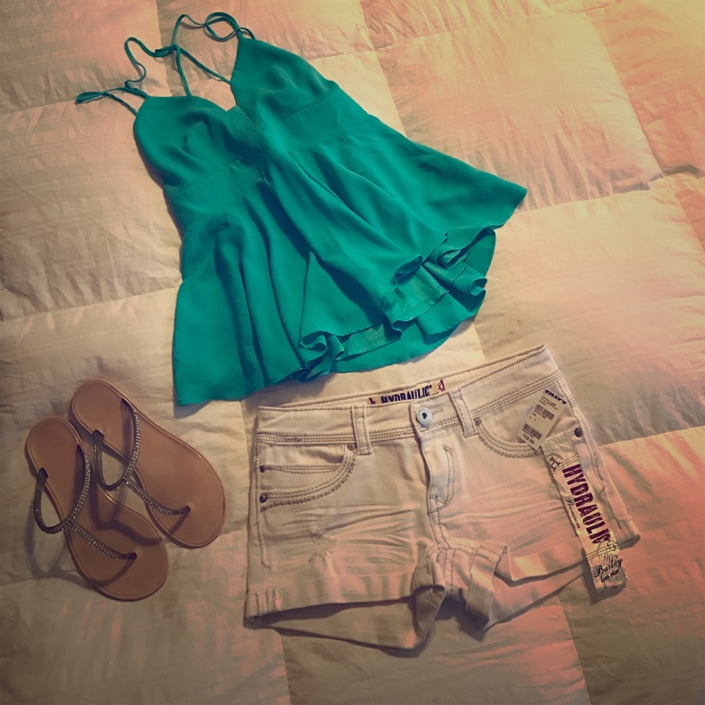 White Denim Shorts