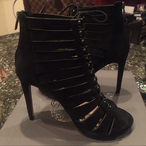 Vince Camuto open toe high heel bootie