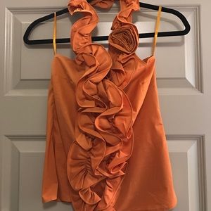 Orange frilly top!