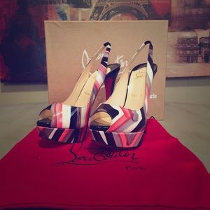 Lady Peep Sling 150 Patent Graffiti