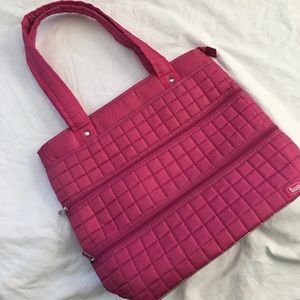Lug pink nylon tote bag