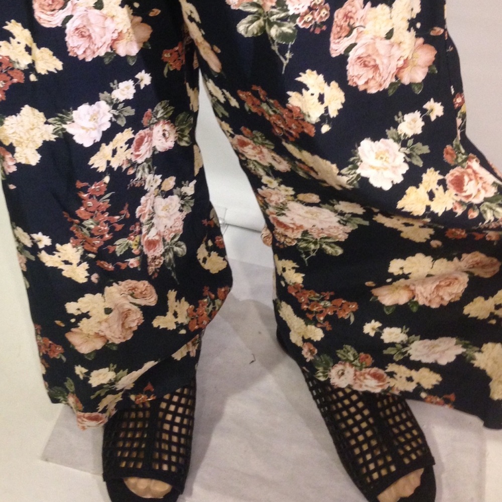 ZARA NAVY BLUE LONG PRINTED JUMPSUIT - Picture 8 of 8