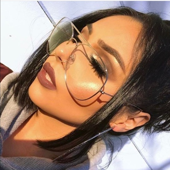 (New) Oversized Clear Aviators Sunnies - Picture 1 of 4