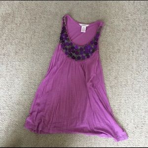 Sparkly purple sleeveless shirt