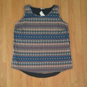 Multicolor High-Low Top w/ Split