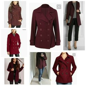 🎉NEW LISTING🎉 Burgundy peacoat size 8