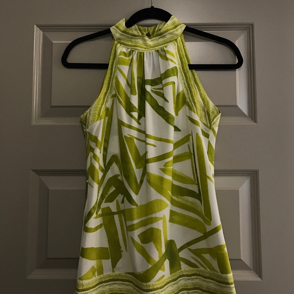 Green/white dress top