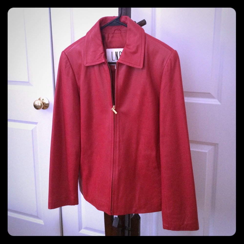Beautiful Red Leather Jacket Size Small by LNR