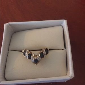 10k sapphire and diamond ring size 6