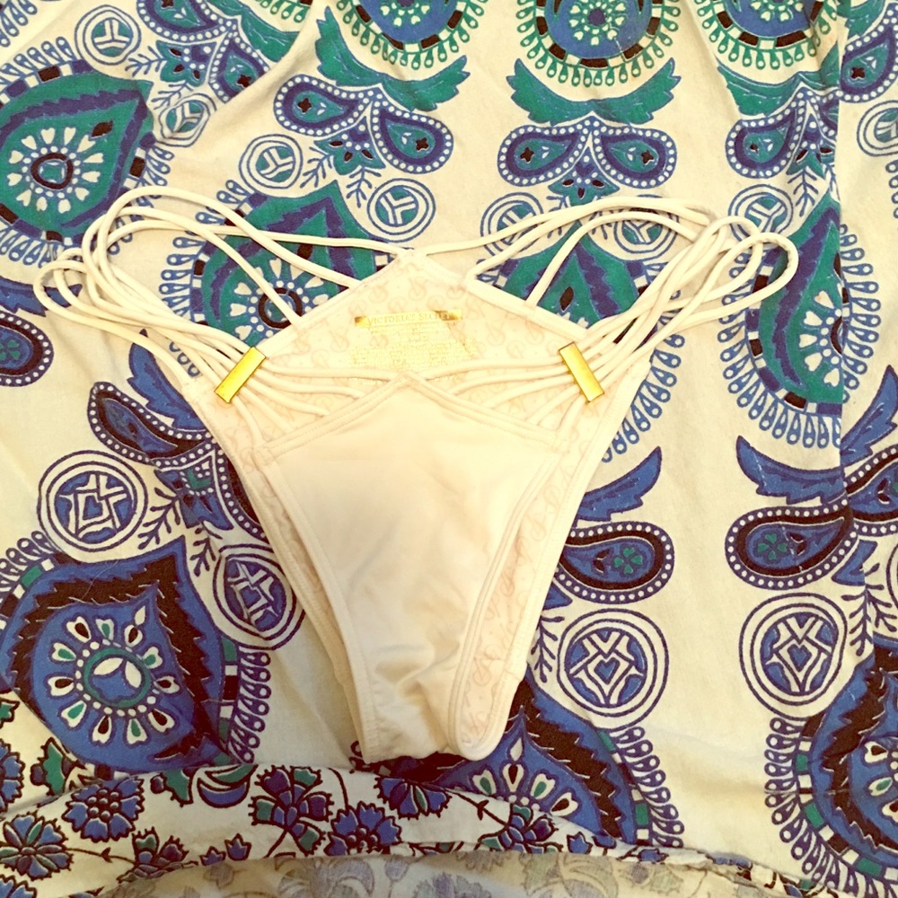 Victoria's Secret white strappy bikini bottom