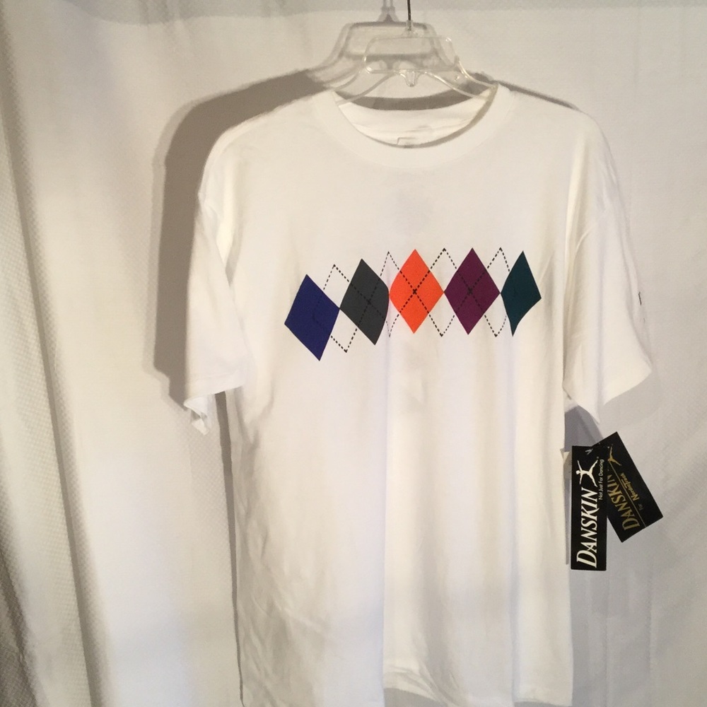 Danskin oversized t shirt in white with colors. - Picture 1 of 4