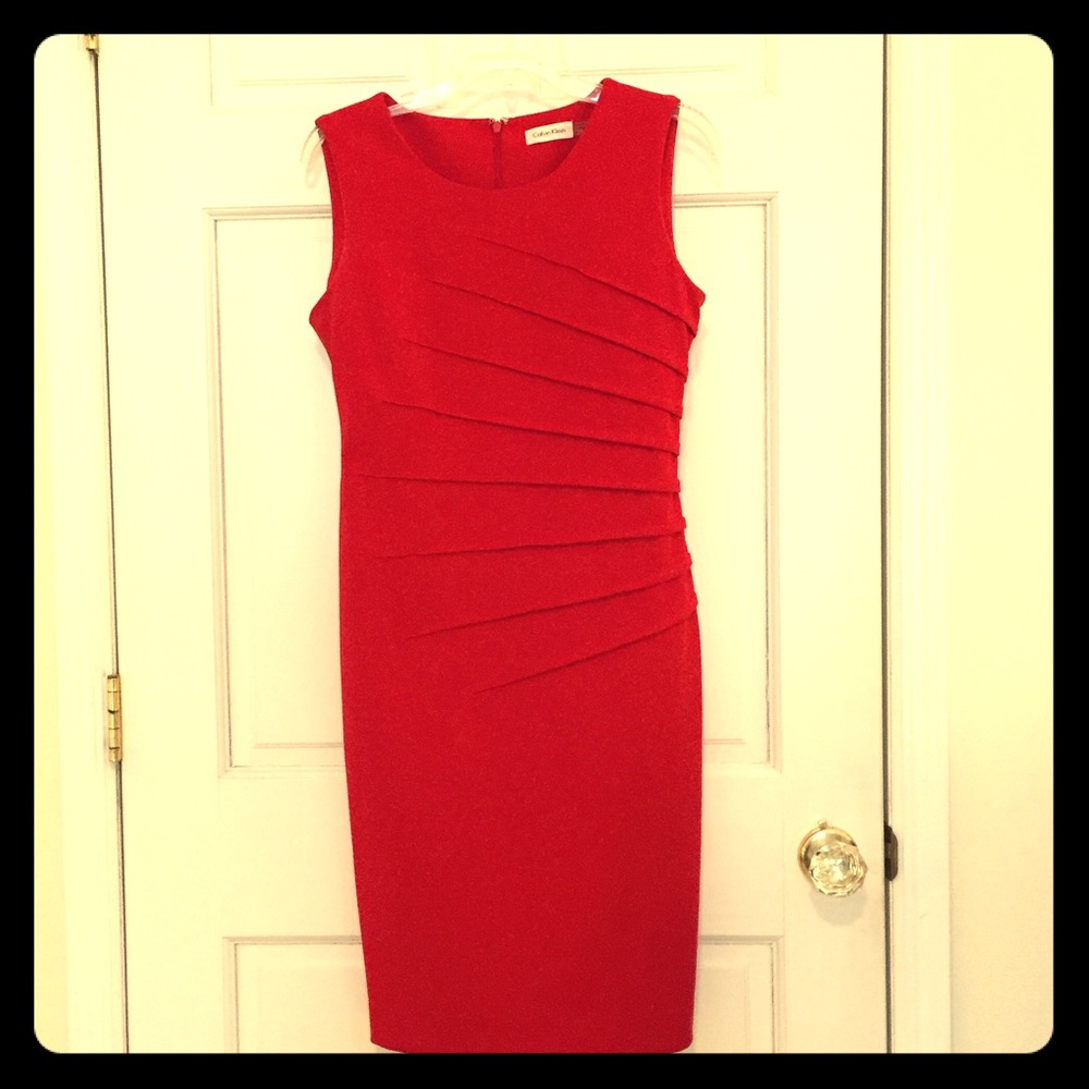 Calvin Klein red knit dress