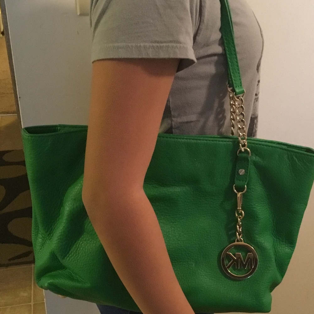 Michael Kors Medium Green Leather shopper