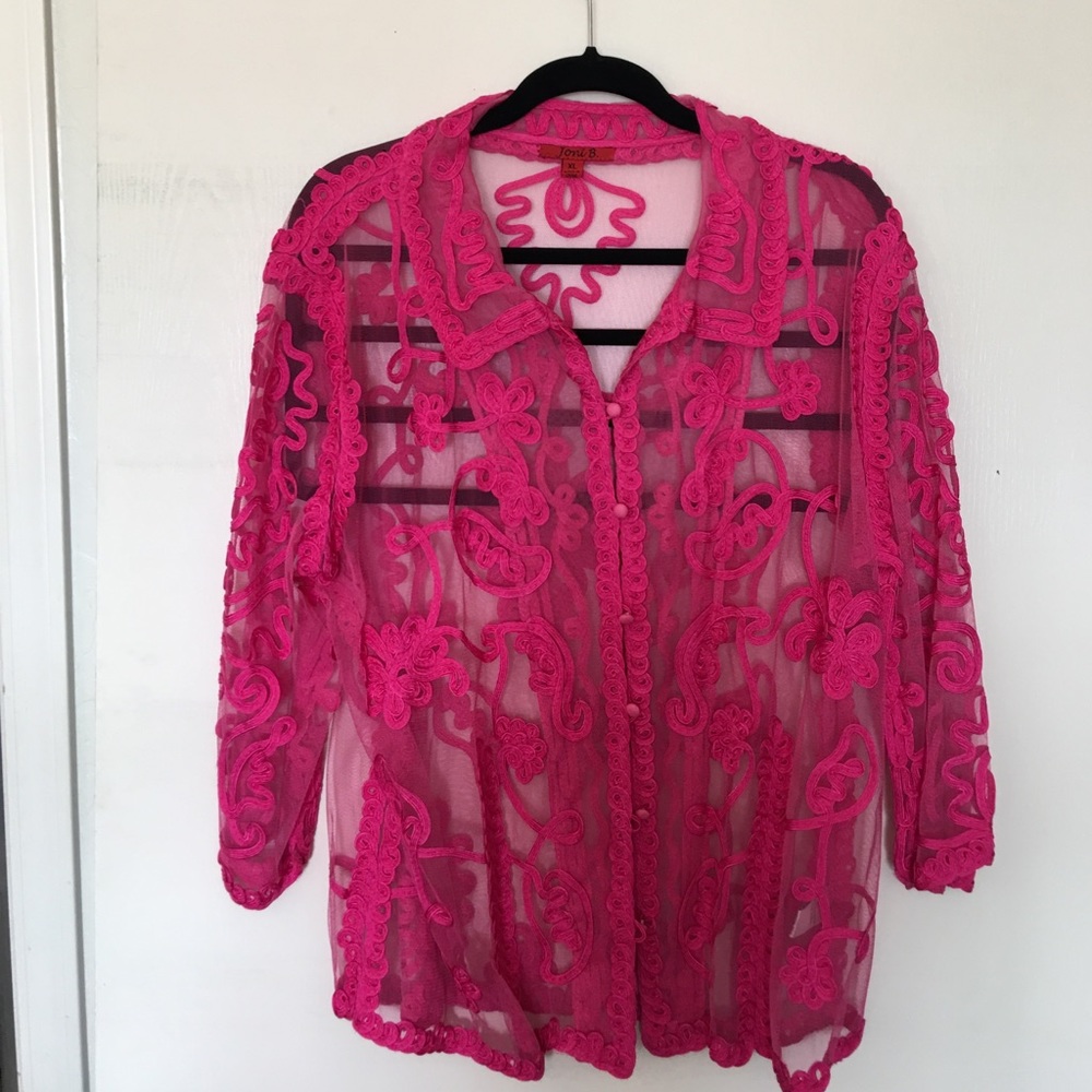 Pink flower shear jacket