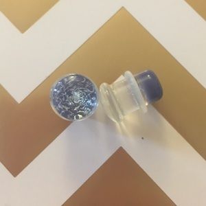 Purple & Silver Dichroic glass plugs