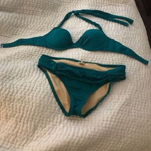 Jcrew green retro bikini 34B/Small