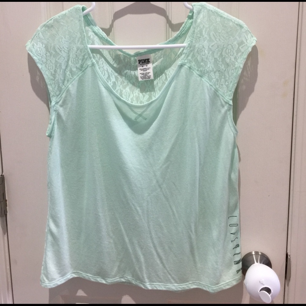 VS PINK lace back tee