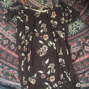 ASOS floral off the shoulder dress