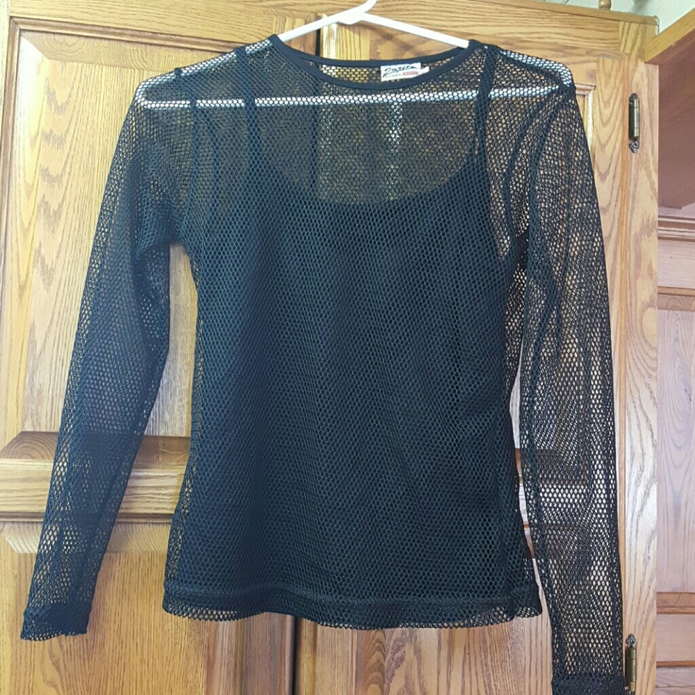 Black mesh shirt